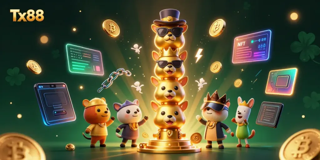Experience dynamic gameplay with Tx88's vibrant casino elements and 3D character interaction.